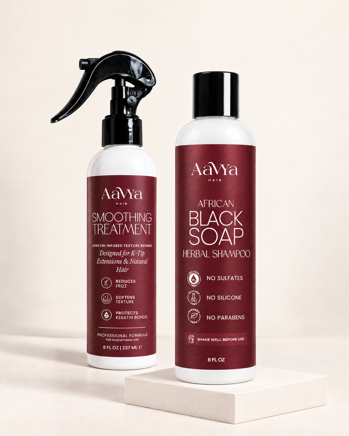 African Black Soap Shampoo + Smoothing Treatment Set