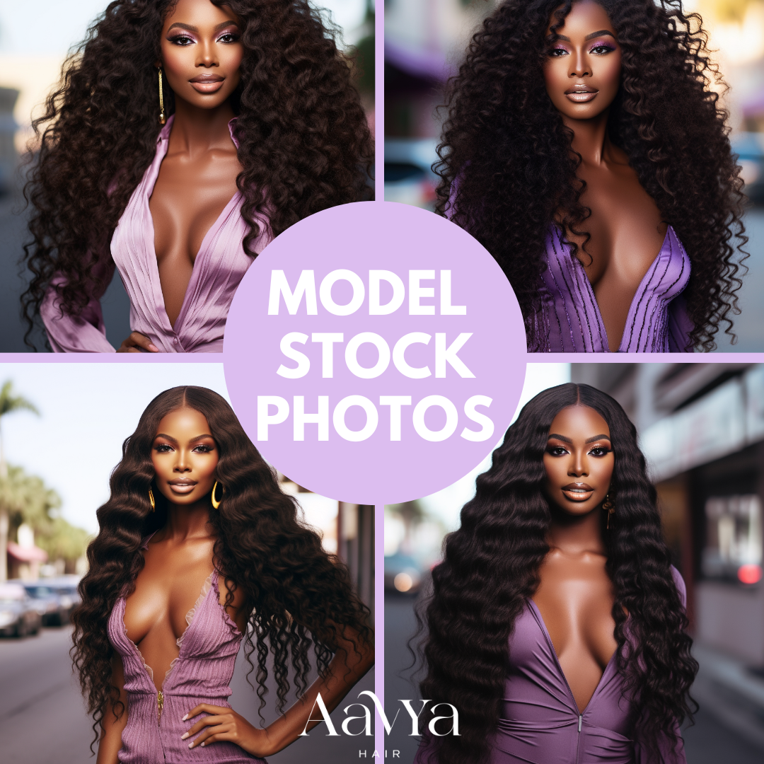 Model Stock Photos (Luxe Purple Wavy)