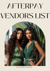 AfterPay Hair and Packaging Vendor List